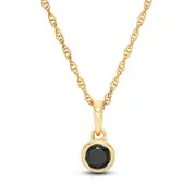 0.2 CT. Enhanced Black Natural Clarity Enhanced Bezel-Set Solitaire Pendant in 10K Yellow Gold