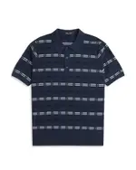 Fred Perry Patterned Ribbed Knit Polo Shirt