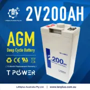 Brand New 2V 200AH AGM Sealed Deep Cycle Solar Battery Long Service Life 12-Year