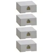 4x 1 Port Telephone Phone Surface Mount Box Wall Plate Jack RJ12 RJ11 6P6C White