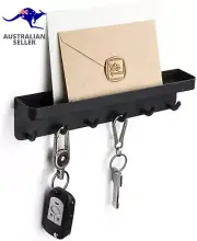 Magnetic Key Holder for Wall: Self Adhesive Key Rack with Small Shelf and 6