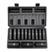 VEVOR 1/2" Drive Impact Socket Set, 13 Piece Deep Socket Set Metric 10-24mm, 6 P