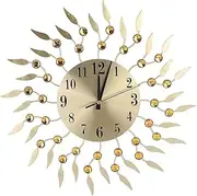 Silent Wall Clock, Creative Iron Art Retro Flower Quartz Wall Clock with Arabic Numerals Dial and Waterproof Cover, Indoor and Outdoor Living Room Garden Decoration Ornaments