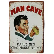 2x Man Cave Manly Men Doing Manly Things Tin Sign Bar Pub Home Metal 300x200