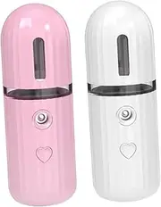 minkissy 2pcs Moisturizing Sprayer Hand Held Steamer Mini Humidifier Lightweight Facial Mister Nano Mist Sprayer Handheld Humidifiers Facial Steamer Face Travel Abs