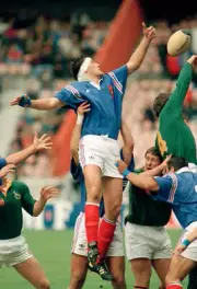 Olivier Roumat in action for France during the Rugby Union Int- Rugby Photo 3