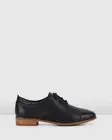 Hush Puppies Luciana Black Leather Lace Up Arch Support Casual Dress Shoe Women