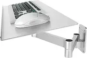 Wall Mount Keyboard Tray, Adjustable Retractable Keyboard Tray, 360° Rotating Keyboard Tray, Weight Capacity 8KG, 24inch Large Multipurpose Workstation, Compatible with Most Desks