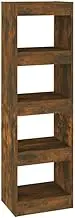 Bookcase Room Divider - Engineered Wood Book Cabinet Smoked Oak 40x30x135 cm, Space-Saving Standing Shelf for Small Spaces, Living Room & Office