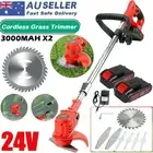 Cordless Grass Trimmer Lawn Cutter Mower Whipper Snipper & 2 Battery & Charger