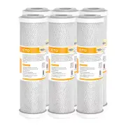 6 Pack 5μm 10"x2.5" CTO Carbon Block Water Filter Cartridge for 3/4/5/6 Stage RO