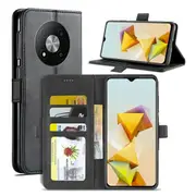 For Optus X Pro 5G /ZTE Blade A73 5G SupRShield Wallet Leather Card Holder Flip Protective Shockproof Magnetic Case Cover - (Black)