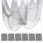 6-Pack Halloween Creepy Cloth, 0.76x1.83m Scary Gauze Cloth[Grey]