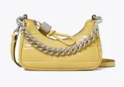 Tory Burch MERCER EMBOSSED NANO CROSSBODY Coin Purse ~NWT~ Beewax