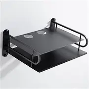 Shelf Brackets Shelving Support Brackets Black Wireless WiFi Router Storage Organizer Container Boxes,TV Set Top Boxes Wall Mounting Support Rack Shelf Bracket(2)