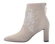 Stuart Weitzman Emblem Women's Dew Gray Suede Ankle Boots N4399 Size 11