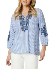 [Gordon Smith] Cottesloe Stripe Top in Blue