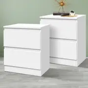 Alfordson 2x Bedside Table Nightstand Storage Cabinet Side End Table White