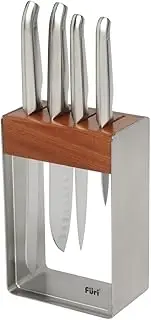 Furi Pro 41346 Clean and Store Stainless Steel Knife Block Set, Silver (5-Pieces)