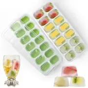 Ice Cube Tray with lid,Easy-Release 14 ices lce Cubes Maker with Spill