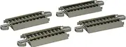 Bachmann Trains - Snap-Fit E-Z Track 3” Straight Track (4/Card) - Nickel Silver Rail with Gray Roadbed - HO Scale