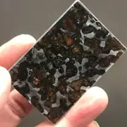 100% Natural Sericho Pallasite Meteorite Rectangle Perfect Slices Glass Surface