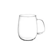 Kinto Unitea 510ml/12.5cm Glass Tea Cup/Coffee Mug Round w/ Handle Large Clear