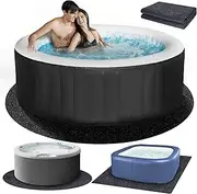 90 * 90 inch Round Hot Tub Pad, Inflatable Hot Tub Mat Outdoor Indoor, Waterproof Slip-Proof Backing, Absorbent Spa Pool Ground Base Flooring Protector Mat for Protect Hot Tub Pool from Wear
