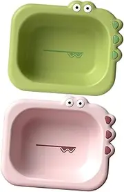 GALPADA 2Pcs Cartoon Wash Basins Portable Newborn Cleaning Pan for Easy Bathing for Face Hands Feet Washing Space Saving Design