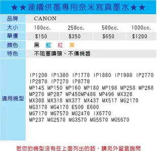 【含稅】CANON 100cc 黑色 奈米寫真 填充墨水 741/746 適用 MG4170/MG3570/MX377