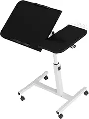B Baosity Adjustable Height 23.62inch-37.40inch Office Presentation Desk H Shaped Base Sturdy with Edge-Stopper Mobile Standing Desk