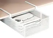 Under Desk Drawer Organizer – Mesh Metal Desk Drawer Attachment Slide-Out, Under Desk Organizer for Office & Home Supplies Storage