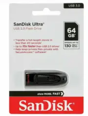 Sandisk 64GB Ultra USB 3.0 Flash Drive - Black- Red - Blue