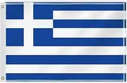 2×3 FT Greece Flag,60×90 Medium Size Greek National Decor,Double Side Digital Printed 150D Polyester Banner With Canvas Header Brass Grommet