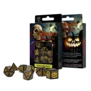 Q Workshop Halloween Pumpkin Black & Orange 7 RPG Dice Set From D20 to D4