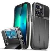 Wallet Case Compatible with Apple iPhone 13 Pro Space Gray / Black / Black