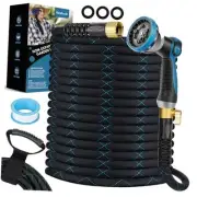 Garden Hose 100 ft, NON-EXPANDABLE Ultra Lightweight 100FT Blue-Crossover