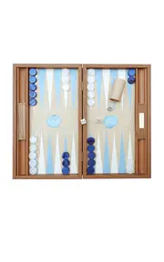 [Nine Fair Design] Pale Blue Scallop Backgammon Set
