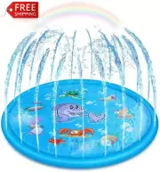 Upgraded Sprinkler Pad Water Spray Pad Splash Play Mat 170Cm Outdoor Water Toys,