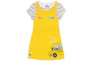 Cocomelon Girls Oh Yeah! Whoa! Pinafore Dress Set (Yellow/White) (2-3 Years)