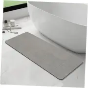 Bath Mat Rug, Rubber Non-Slip Quick Dry Absorbent Thin 24"x48" Light Grey