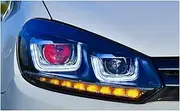 Headlight Assembly Compatible With VW Golf Golf 6 2008-2013 Golf6 MK6 LED DRL LED Sequential Turn Signal Xenon Low Beam(HID Lamp)
