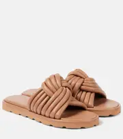 [Gianvito Rossi] Gianvito Rossi Ottavia leather slides AU 7 brown