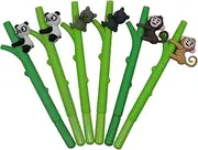 Maydahui 12PCS Tree Climbing Monkey Panda Bear Rollerball Pen Cute Cartoon Animal Pens Soft Silicone Black Ink for Party Office School Stationery Supplies