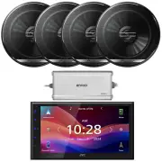 JVC 1-DIN Bluetooth MP3 Stereo, 4x 6.5" 300W Max Speakers, 4 Channel Amplifier
