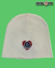 Moncler Berretto Tricot Heart Logo Beanie White