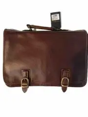 Links And Kings Brown Leather Briefcase Laptop Sundance Messenger Bag 15x12” NEW