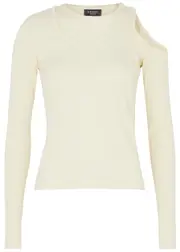 A.W.A.K.E Mode Asymmetric Layered Stretch-cotton top - Ivory - M (UK12 / M) M (UK12 / M)