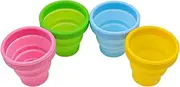 4 Pack NUZAMAS Collapsible Travel Tumbler 200ml Foldable Retractable Silicone Water Cup with Lid Portable Drink Mugs for Outdoor Picnic Hiking Camping Blue and Green