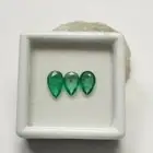 Natural Emerald Pear Cut 3.22 cts-Emerald Vivid Bright Green Zambia Emerald Set